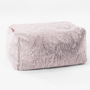 Petit Repose Pied - Fausse Fourrure Lapin Rose Pastel