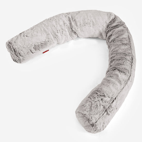 Traversin XXL - Fausse Fourrure Lapin Gris clair 01