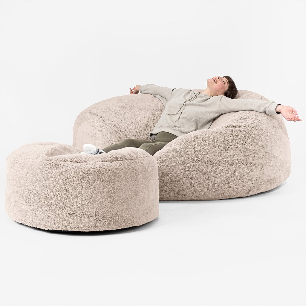 Canapé Pouf Géant Grande Mammouth - Fausse Fourrure Nounours Vison 02