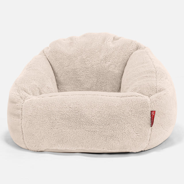 Pouf Chaise Bubble - Fausse Fourrure Nounours Crème 01