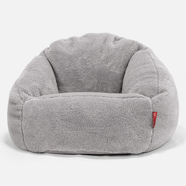 Pouf Chaise Bubble - Fausse Fourrure Nounours Gris moyen 01