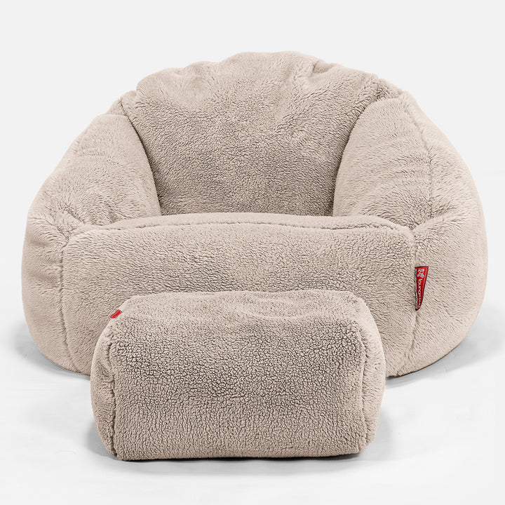 Pouf Chaise Bubble - Fausse Fourrure Nounours Vison 02