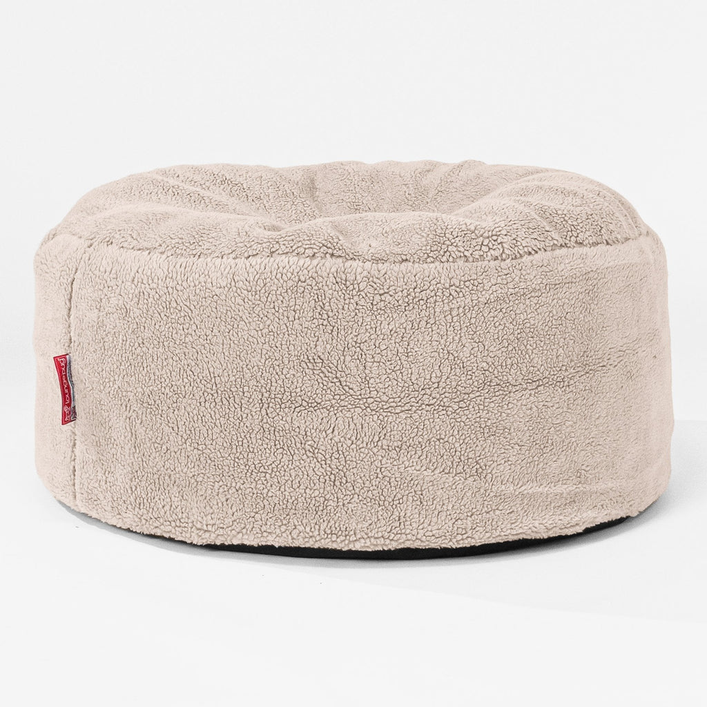 Pouf Design Rond - Fausse Fourrure Nounours Vison 01