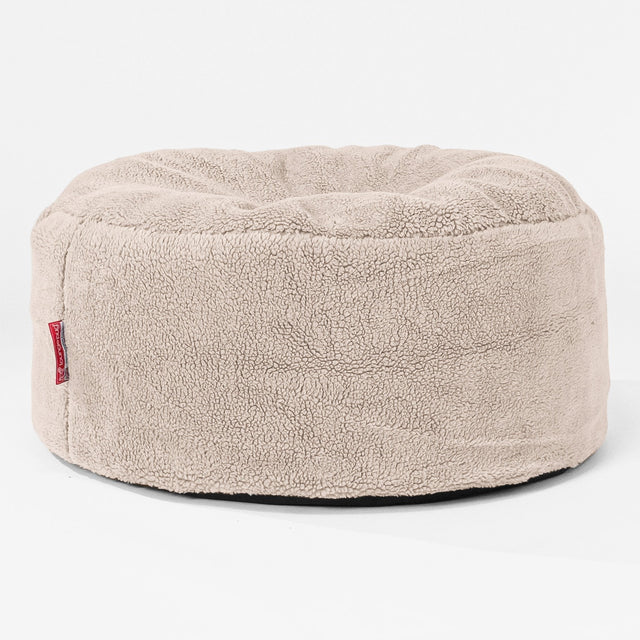 Pouf Design Rond - Fausse Fourrure Nounours Vison 01