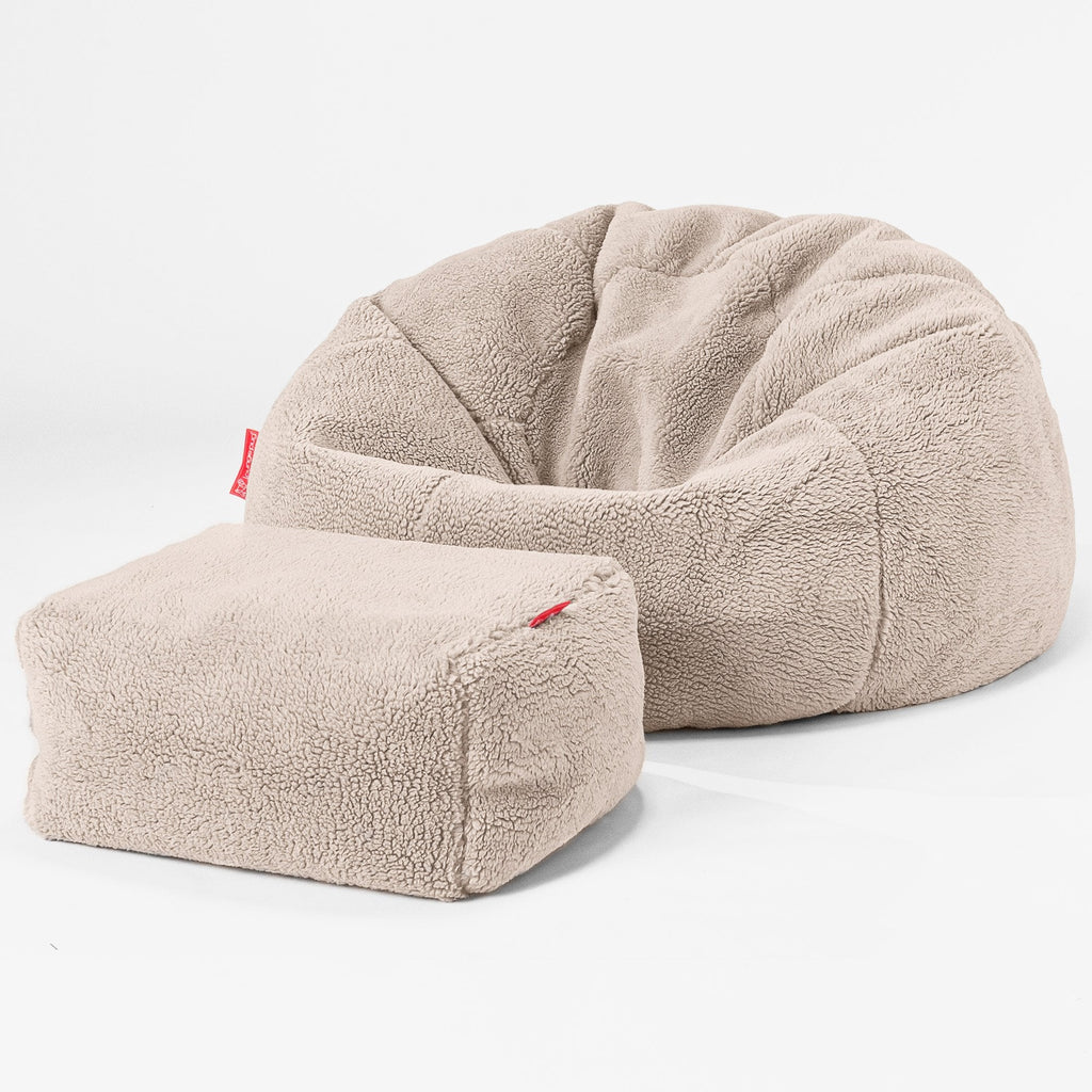 Pouf Poire Classique - Fausse Fourrure Nounours Vison 02