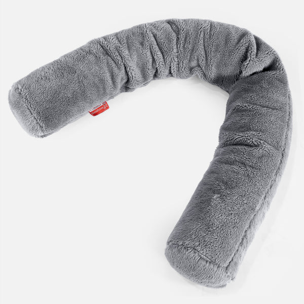 Traversin XXL - Fausse Fourrure Nounours Gris Foncé 01