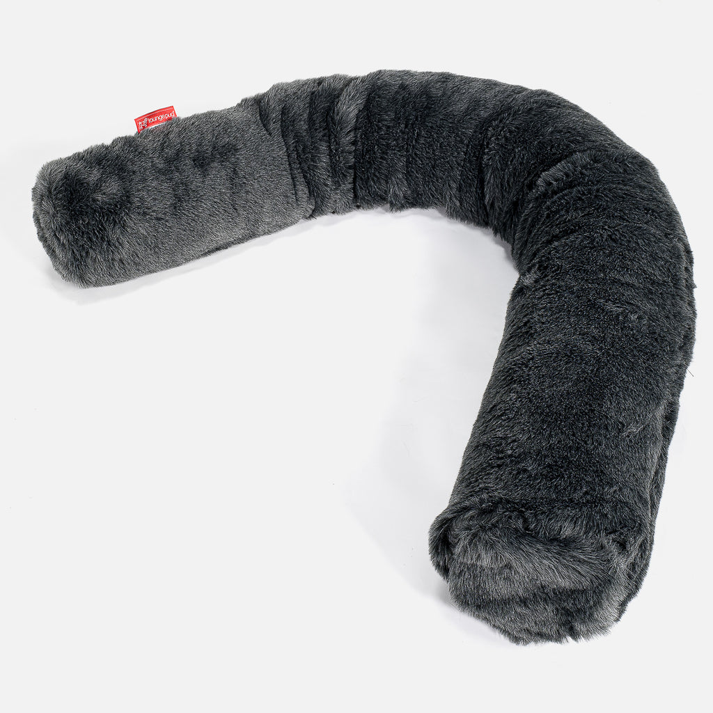 Traversin C150-L, Memoire De Forme - Fausse Fourrure Noir 01