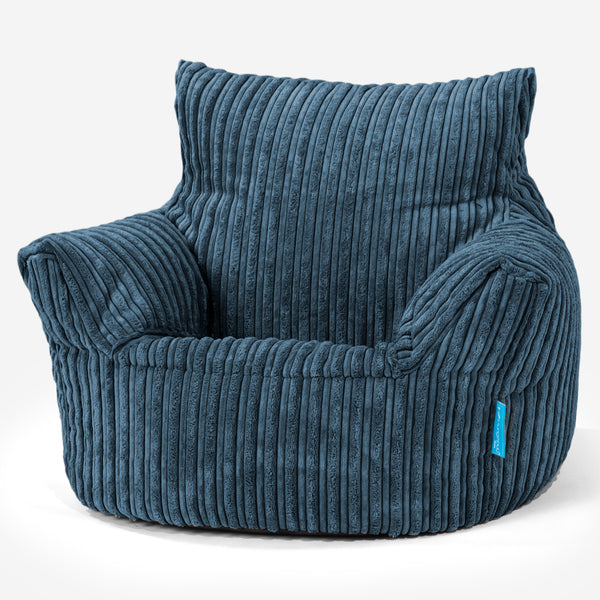 Fauteuil Pouf Bambin 1-3 ans - Côtelé Bleu Marine 01