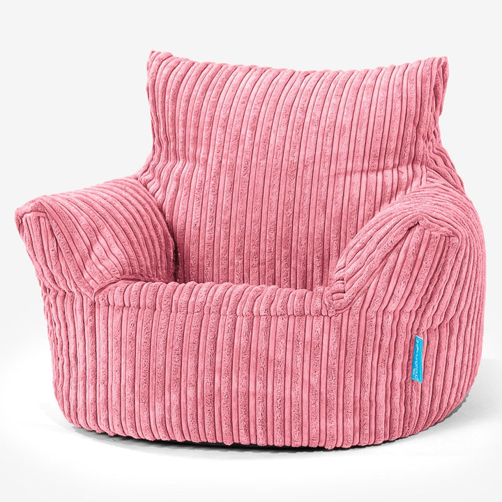 Fauteuil Pouf Bambin 1-3 ans - Côtelé Corail 01