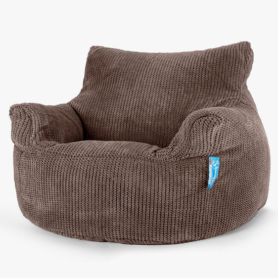 Fauteuil Pouf Enfant 3-8 ans - Pompon Chocolat 01