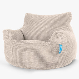Fauteuil Pouf Enfant 3-8 ans - Pompon Crème