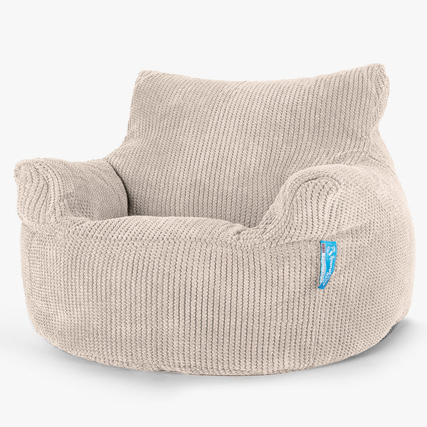 Fauteuil Pouf Enfant 3-8 ans - Pompon Crème 01