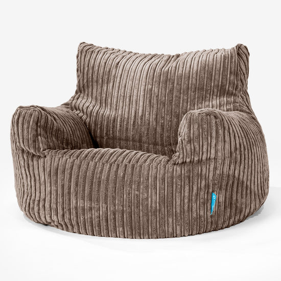 Fauteuil Pouf Enfant 3-8 ans - Côtelé Moka 01