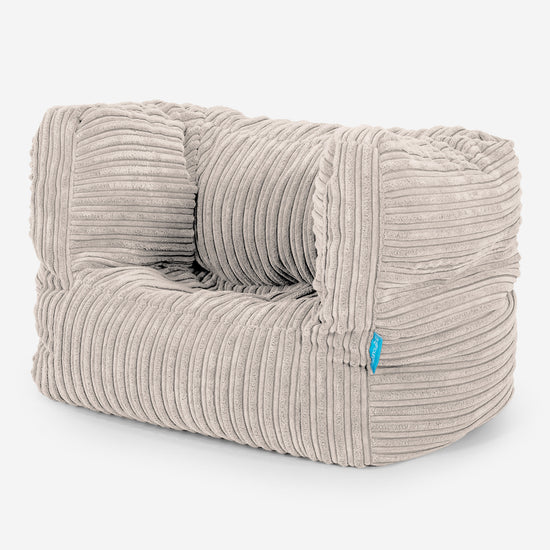 Fauteuil Pouf Albert pour Enfant 1-5 ans - Côtelé Ivoire 02