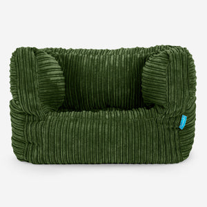 Fauteuil Pouf Albert pour Enfant 1-5 ans - Côtelé Vert Forêt