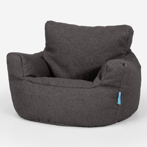 Fauteuil Pouf Bambin 1-3 ans - Bouclé Anthracite