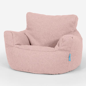 Fauteuil Pouf Bambin 1-3 ans - Bouclé Rose