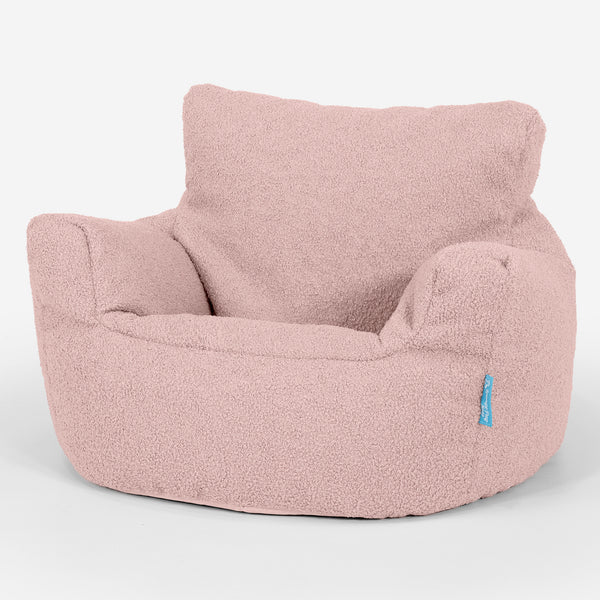 Fauteuil Pouf Bambin 1-3 ans - Bouclé Rose_01