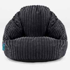 Pouf Chaise Bubble pour Enfants 1-3 ans - Côtelé Noir
