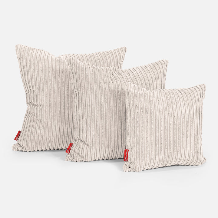 Grand Coussin 70 x 70cm - Côtelé Ivoire 02