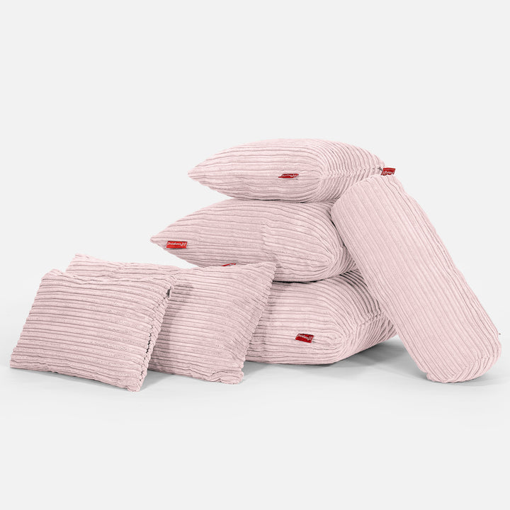 Grand Coussin 70 x 70cm - Côtelé Rose 04