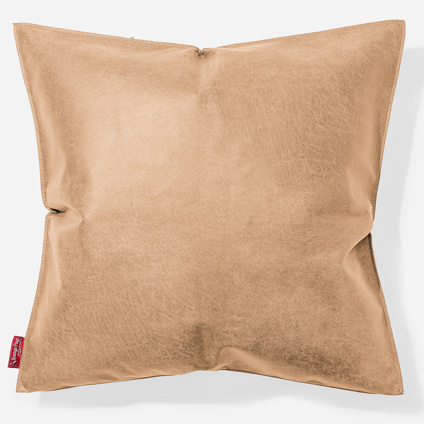 Grand Coussin 70 x 70cm - Cuir Vintage Marron Clair 01