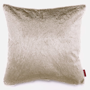 Grand Housse de Coussin 70 x 70cm - Fausse Fourrure Lapin Brun Doré