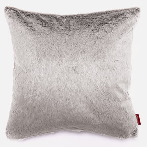 Grand Housse de Coussin 70 x 70cm - Fausse Fourrure Lapin Gris clair
