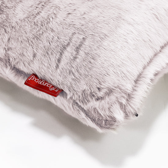 Grand Coussin 70 x 70cm - Fausse Fourrure Lapin Rose Pastel 03