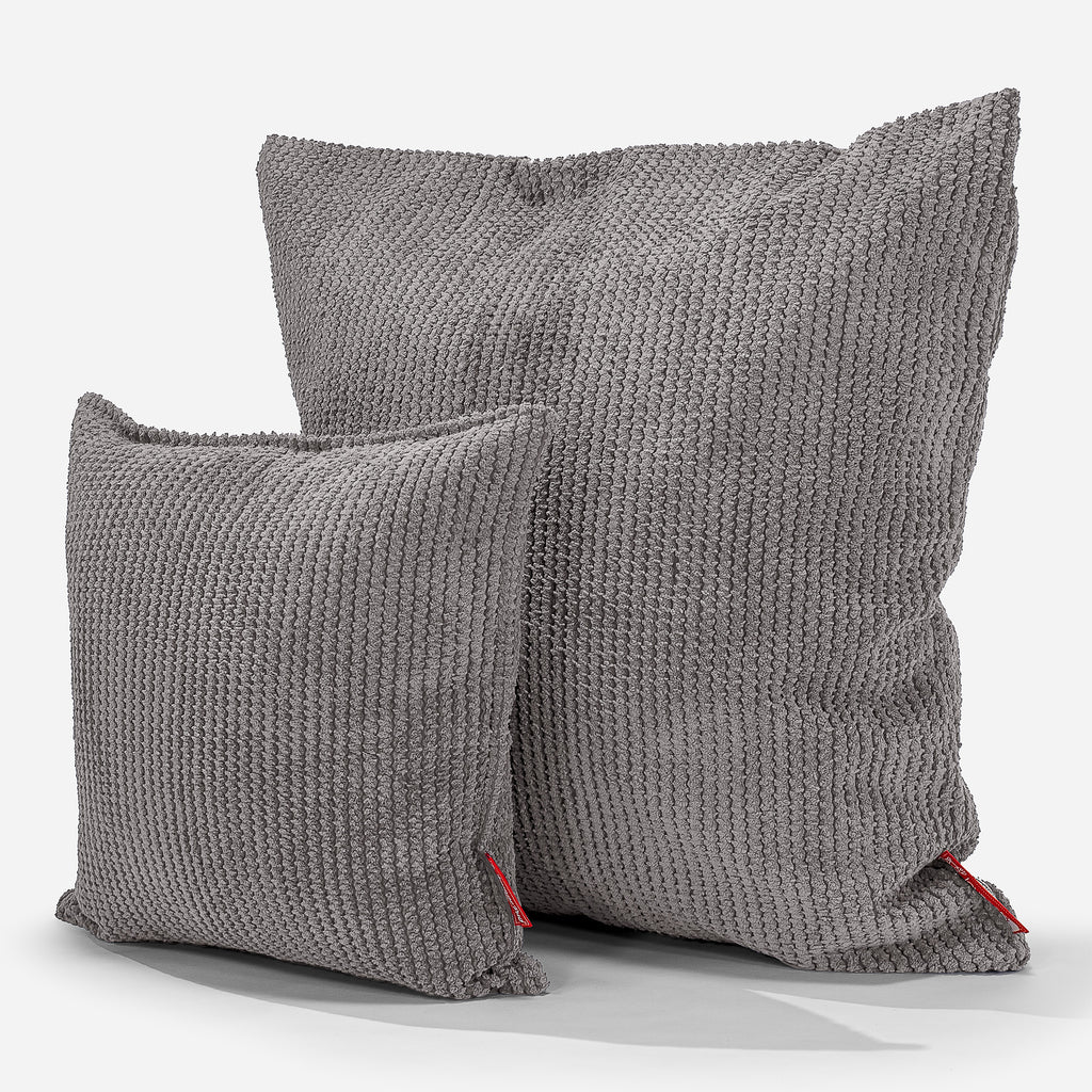 Grand Coussin 70 x 70cm - Pompon Anthracite 02