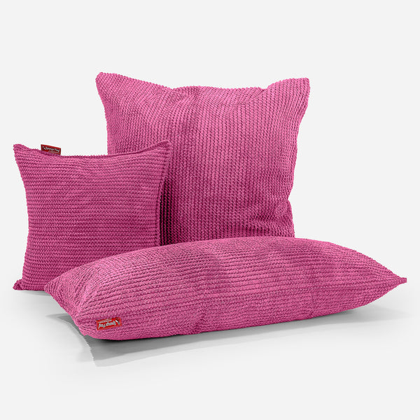 Grand Housse de Coussin 70 x 70cm - Pompon Rose Fabric Close-up Image