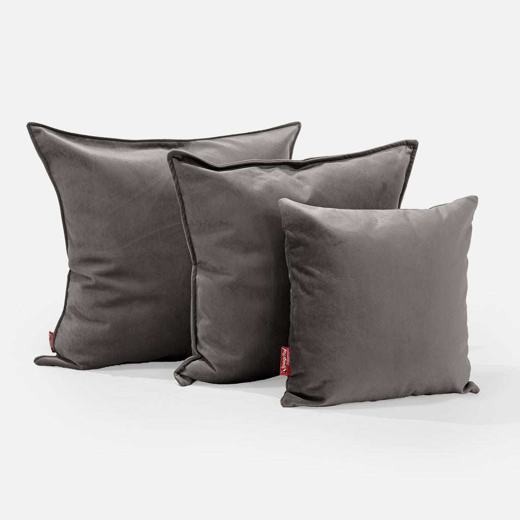 Grand Coussin 70 x 70cm - Velours Anthracite 02