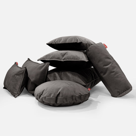 Grand Coussin 70 x 70cm - Velours Anthracite 04