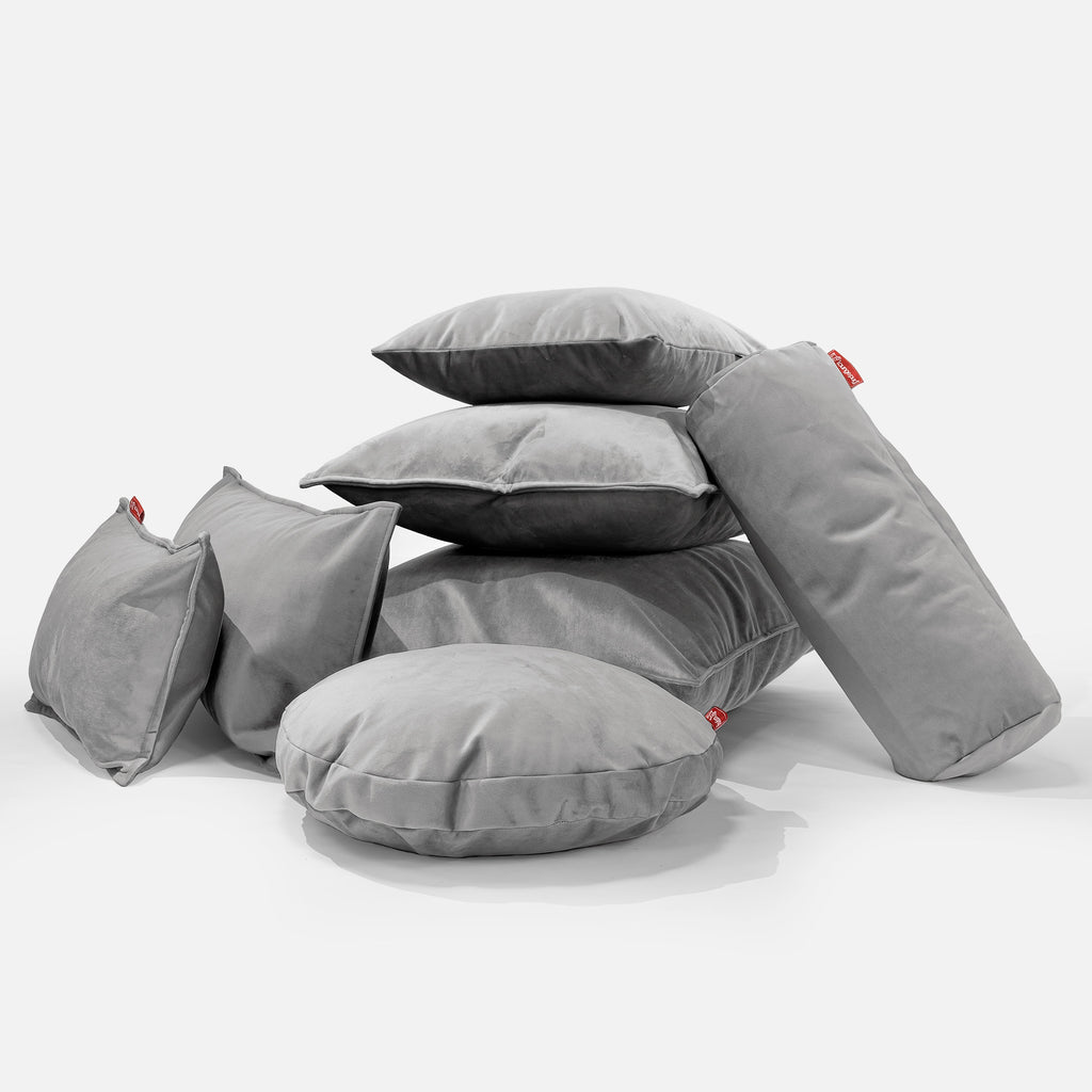 Grand Coussin 70 x 70cm - Velours Argent 04