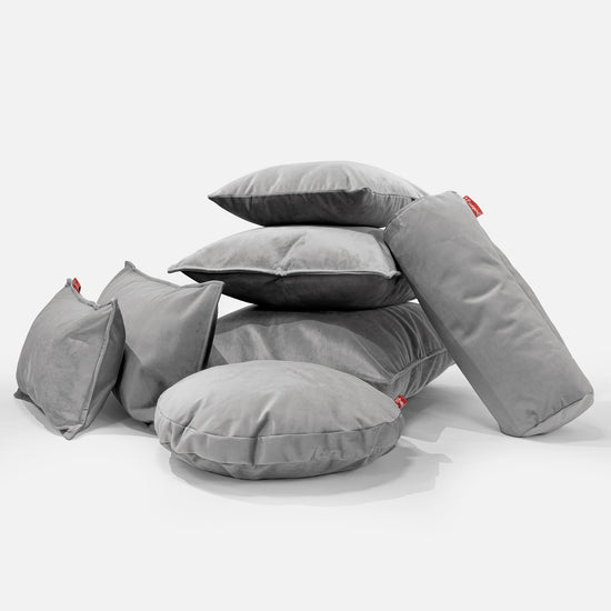 Grand Coussin 70 x 70cm - Velours Argent 04
