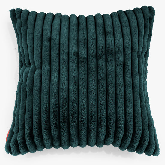 Grand Housse de Coussin 70 x 70cm - Velours Côtelé Ultra Pelucheux Bleu Canard 01