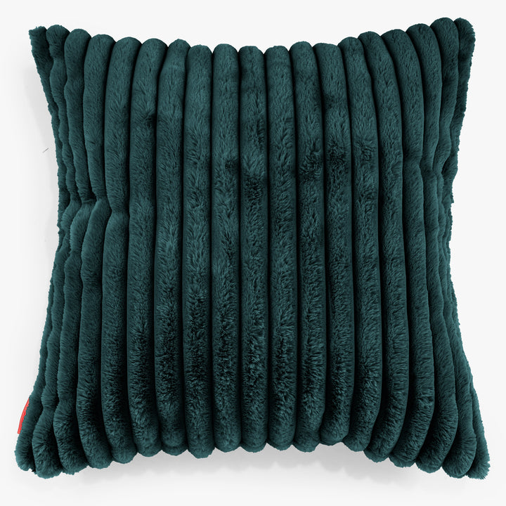 Grand Housse de Coussin 70 x 70cm - Velours Côtelé Ultra Pelucheux Bleu Canard 01