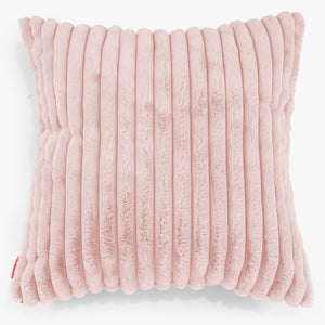 Grand Housse de Coussin 70 x 70cm - Velours Côtelé Ultra Pelucheux Rose Pastel