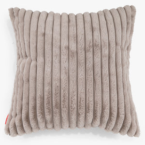 Grand Housse de Coussin 70 x 70cm - Velours Côtelé Ultra Pelucheux Vison