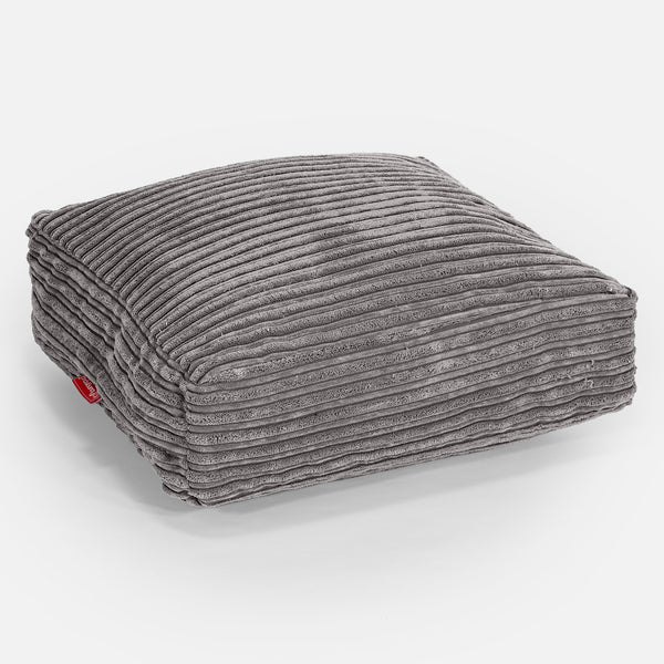 Grand Coussin de Sol - Côtelé Anthracite 01