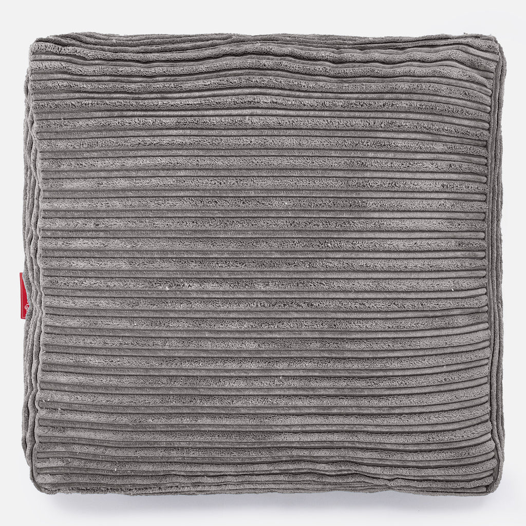 Grand Coussin de Sol - Côtelé Anthracite 03