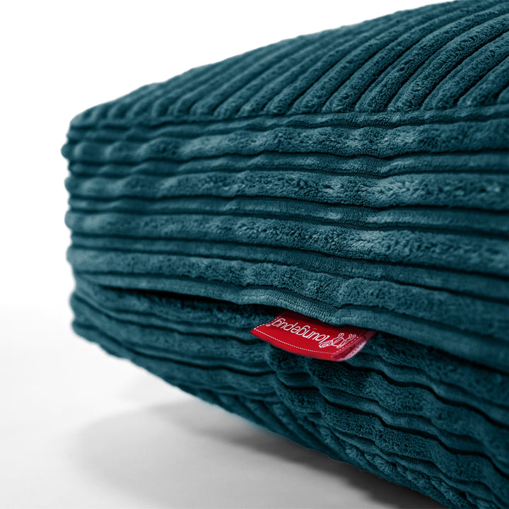 Grand Coussin de Sol - Côtelé Bleu Canard 02