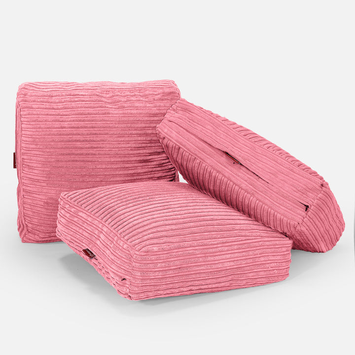 Grand Coussin de Sol - Côtelé Corail 04