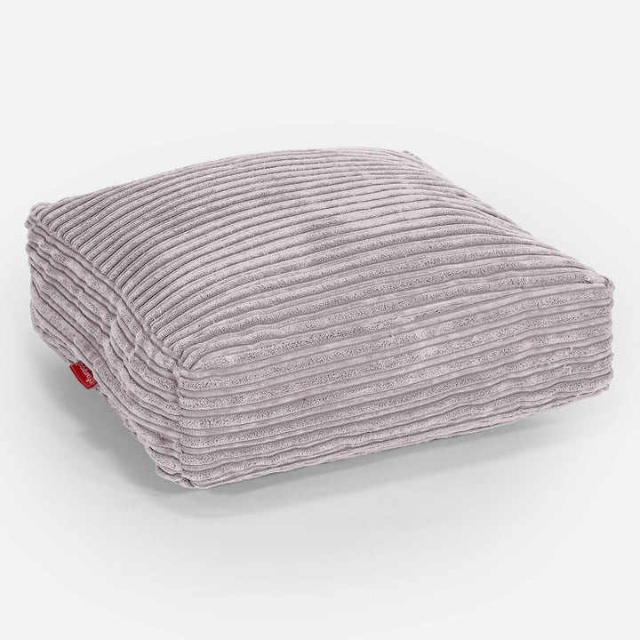 Grand Coussin de Sol - Côtelé Gris Argent 01