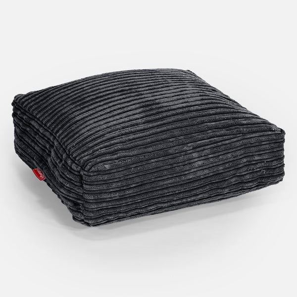Grand Coussin de Sol - Côtelé Noir 01