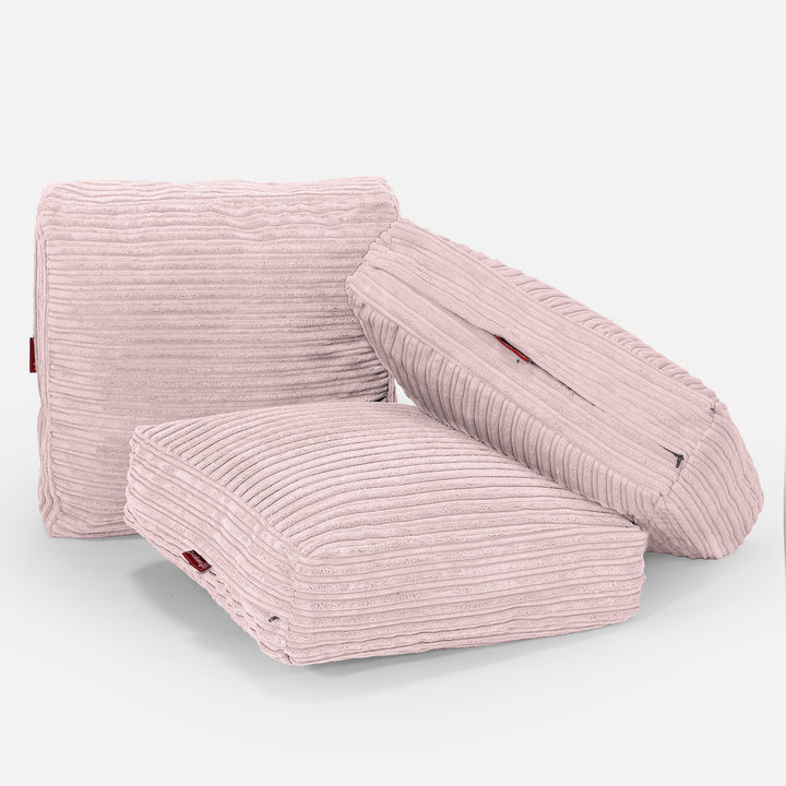 Grand Coussin de Sol - Côtelé Rose 04