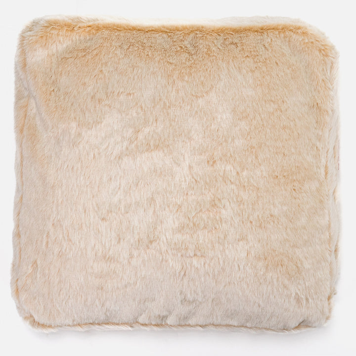 Grand Coussin de Sol - Fausse Fourrure Lapin Blanc 03
