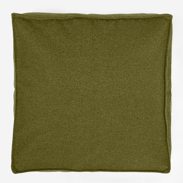Grand Coussin de Sol - Interalli Laine Vert Acide Fabric Close-up Image