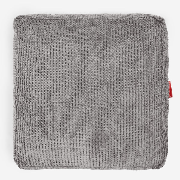 Grand Coussin de Sol - Pompon Anthracite Fabric Close-up Image