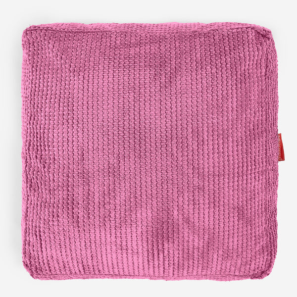 Grand Coussin de Sol - Pompon Rose Fabric Close-up Image